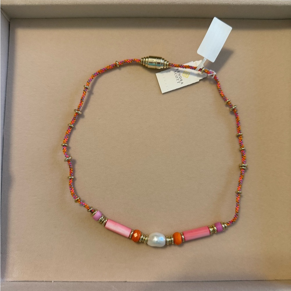 Kendra Scott Pink and Orange Beaded Necklace